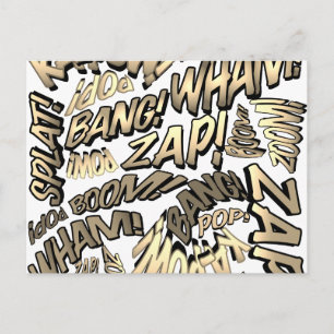 Lustige Retro-Comic-Book-Pop-Art-Sounds Vintage Postkarte