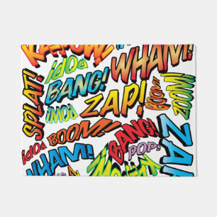 Lustige Retro-Comic-Book-Pop-Art-Superheld Fußmatte