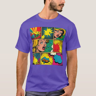 Lustige Retro-Comic-Pop-Art-Spaß-Cartoon-Comics-Ma T-Shirt