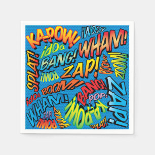 Lustige Retro-Comic-Sound-Effekte Serviette