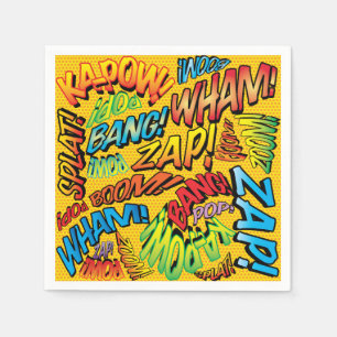 Lustige Retro-Comic-Sound-Effekte Serviette