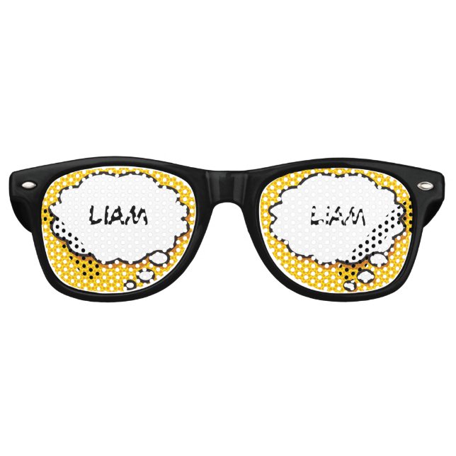 Lustige Retro-Comic-Textblase Partybrille (Vorderseite)