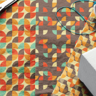 Lustige Retro-Designs Groovy 70er Geschenkpapier Set