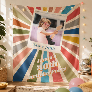 Lustige Retro-Einzelanfertigung zum 40. Geburtstag Wandteppich