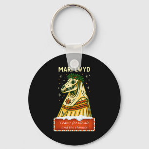 Lustige Retro-Folklore-Skelett-Pferd Mari Lwyd Yul Schlüsselanhänger