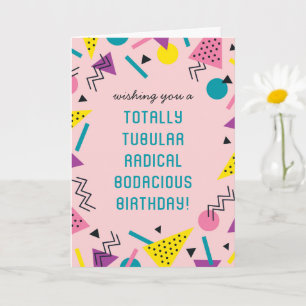 Lustige Retro-Geburtstagskarte mit 80er-Jargon Karte