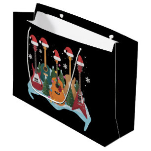 Lustige Retro-Gitarre Weihnachtsbaum Weihnachten X Große Geschenktüte