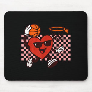 Lustige Retro-Herz-Grafik Basketballspieler Kinder Mousepad