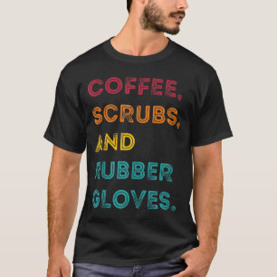 Lustige Retro-Kaffeeschrubber Gummihandschuhe Kran T-Shirt