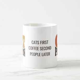 Lustige Retro-Katzenperson Katzenliebhaber Kaffeetasse