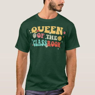 Lustige Retro-Königin des Klassenzimmers-Lehrerin T-Shirt