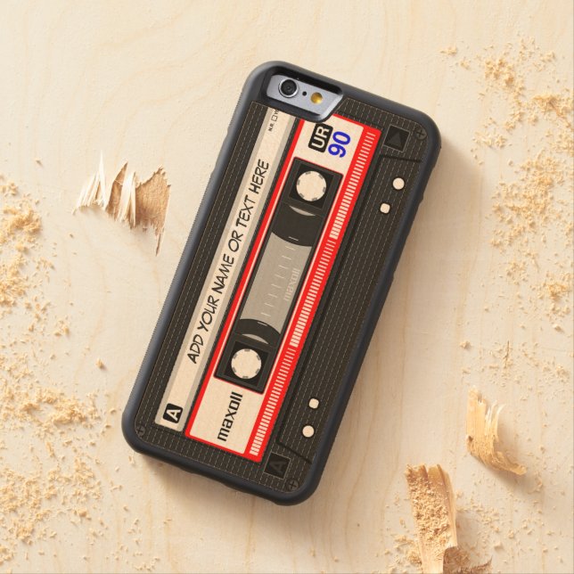 Lustige Retro Musik-Kassette Carved Wood iPhone Hülle (Beispiel)