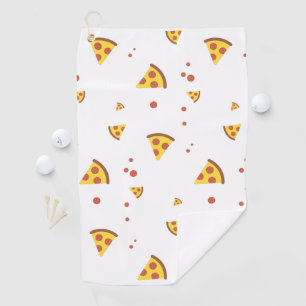 Lustige Retro-Peperoni-Pizza im minimalistischen M Golfhandtuch