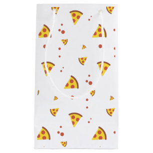 Lustige Retro-Peperoni-Pizza im minimalistischen M Kleine Geschenktüte