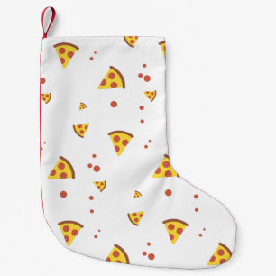 Lustige Retro-Peperoni-Pizza im minimalistischen M Kleiner Weihnachtsstrumpf