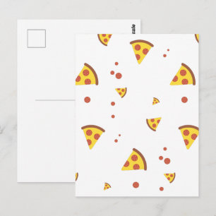 Lustige Retro-Peperoni-Pizza im minimalistischen M Postkarte