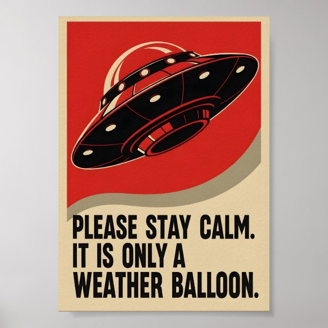 Lustige Retro-Propaganda UFO Poster (Vorne)