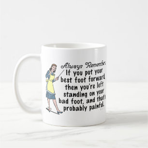 Lustige Retro-Schlechteste-Fuß-Demotivations Tasse