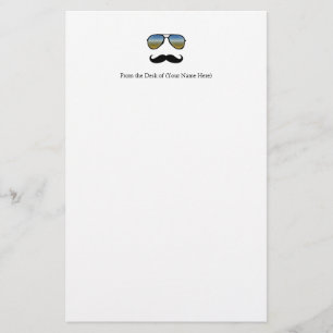 Lustige Retro Sonnenbrille mit dem Schnurrbart Briefpapier