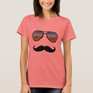 Lustige Retro Sonnenbrille mit dem Schnurrbart T-Shirt