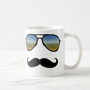 Lustige Retro Sonnenbrille mit dem Schnurrbart Tasse