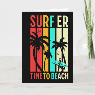 Lustige Retro-Strand-Surfing-Surfboard-Vintage-Sur Karte