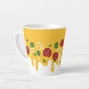 Lustige Retro-triefende Pizza-Käse-Keto-Party Milchtasse
