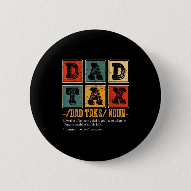 Lustige Retro-Vater-Steuer-Definition Daddy Papa H Button (Vorderseite)