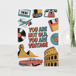 Lustige Retro-Vintage-Geburtstagskarte mit nostalg Karte