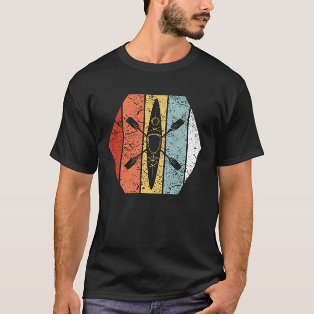 Lustige Retro Vintage Kayaking 80er Art T-Shirt (Vorderseite)