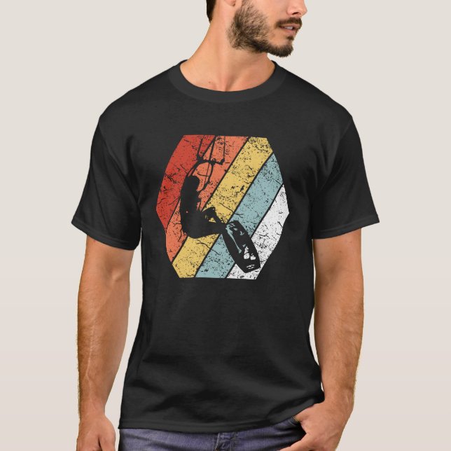 Lustige Retro Vintage Kitesurfing 80er Art T-Shirt (Vorderseite)