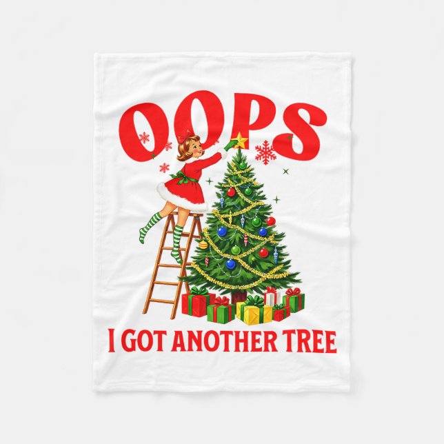 Lustige Retro-Weihnachten Oops ich habe einen weit Fleecedecke (Vorderseite)