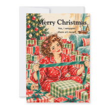 Lustige Retro-Weihnachtsgeschenkverpackung in Pyja