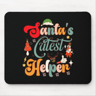 Lustige Retro-Weihnachtsmänner süßester Helfer Mousepad