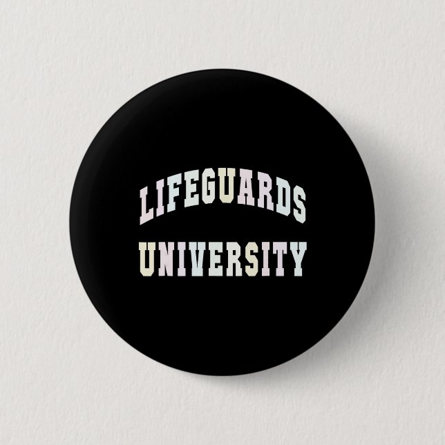 Lustige Rettungsschwimmer Universität Strandtrip S Button (Vorderseite)