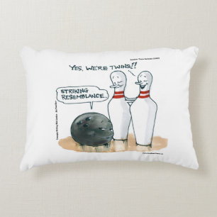 Lustige Rick London Cartoons Bowling Comic  Dekokissen