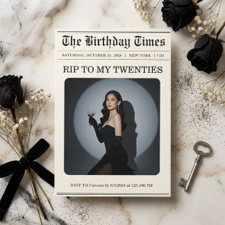 Lustige RIP Twenties Zeitung 30. Geburtstag Einladung