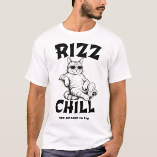 Lustige Rizz Chill Katze Coole Katze Meme Vintage T-Shirt