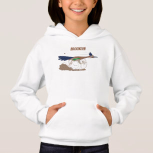 Lustige Roadrunner-Vogel-Cartoon-Illustration Hoodie