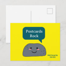 Lustige Rock-Wortspiel Welt-Postkartentag 2026