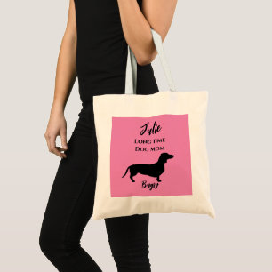 Lustige rosa Dackel-Hundemutter-Tasche Tragetasche