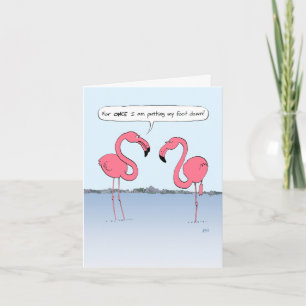 Lustige rosa Flamingos Cartoon Geburtstag personal Karte