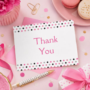 Lustige rosa Tupfen Danke Postkarte
