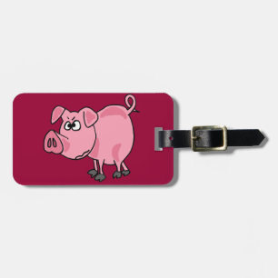 Lustige rosa Vorlagen-Kunst des Schwein-TU Gepäckanhänger