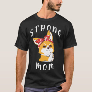 Lustige Rosie Riveter und Corgi-Hundemama als Frau T-Shirt