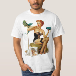 Lustige rote Haare Pinup T-Shirt