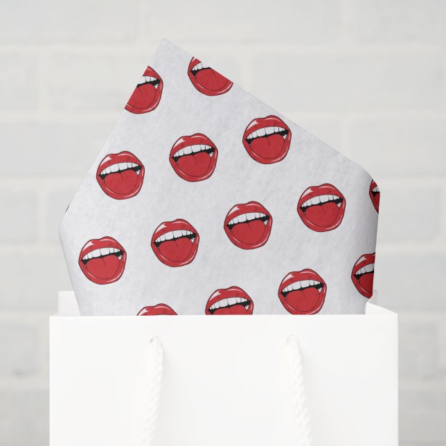 Lustige rote Lippen  Seidenpapier (Geschenktüte)