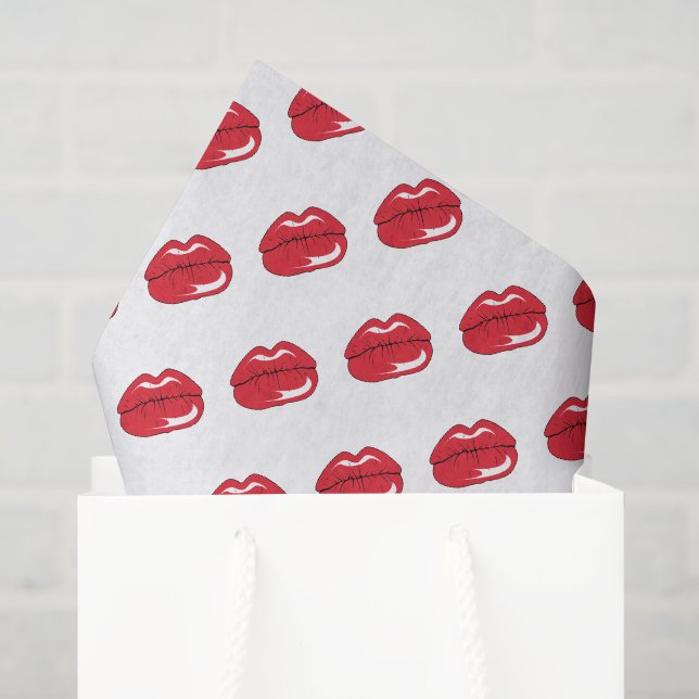 Lustige rote Lippen  Seidenpapier (Geschenktüte)