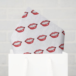 Lustige rote Lippen Seidenpapier