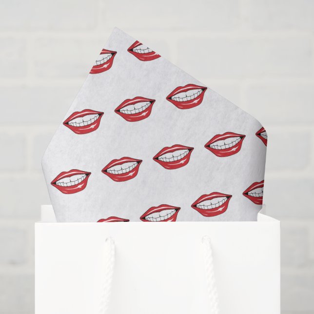 Lustige rote Lippen  Seidenpapier (Geschenktüte)